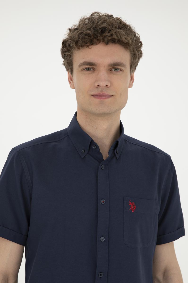 Erkek Lacivert Kısa Kollu Gömlek
