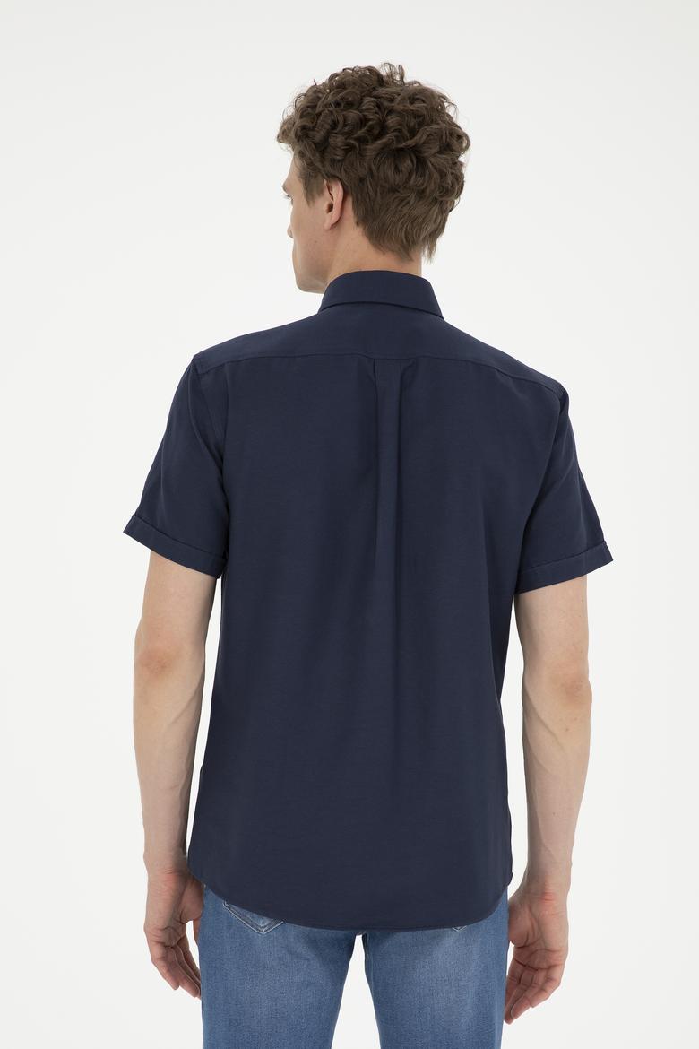 Erkek Lacivert Kısa Kollu Gömlek - 50282587019