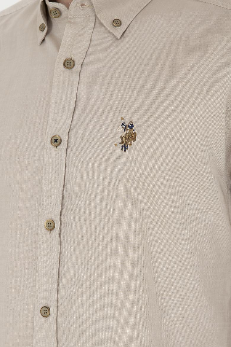 Erkek Haki Uzun Kollu Basic Gömlek - 50282610131