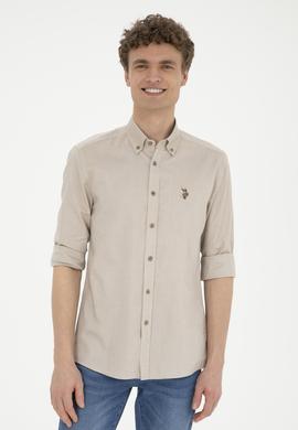 Erkek Haki Uzun Kollu Basic Gömlek - 50282610131