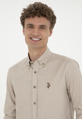 Erkek Haki Uzun Kollu Basic Gömlek - 50282610131