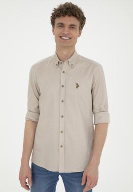 Erkek Haki Uzun Kollu Basic Gömlek - 50282610131