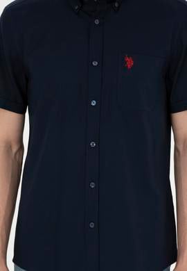 Erkek Lacivert Kısa Kollu Gömlek - 50282612025