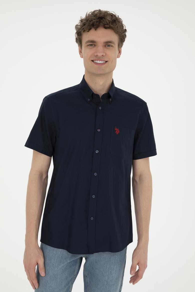 Erkek Lacivert Kısa Kollu Gömlek - 50282612025