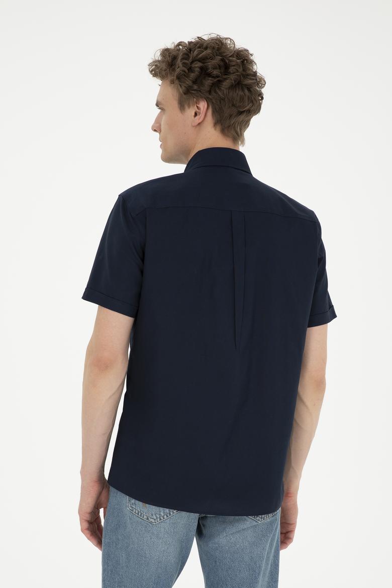 Erkek Lacivert Kısa Kollu Gömlek - 50282612025