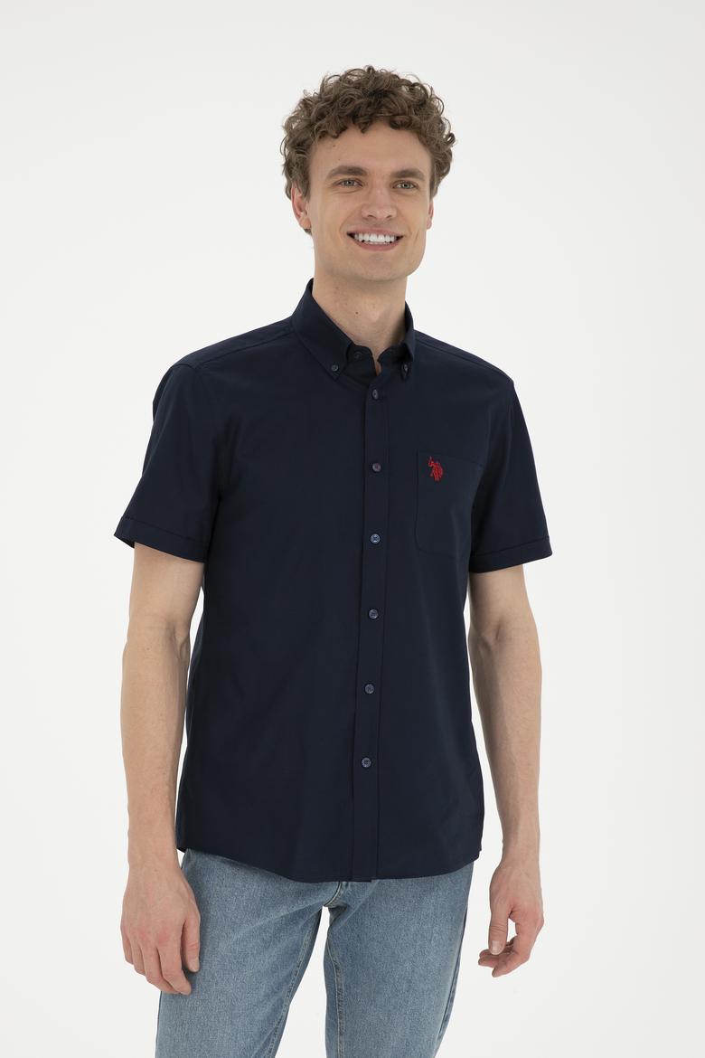 Erkek Lacivert Kısa Kollu Gömlek