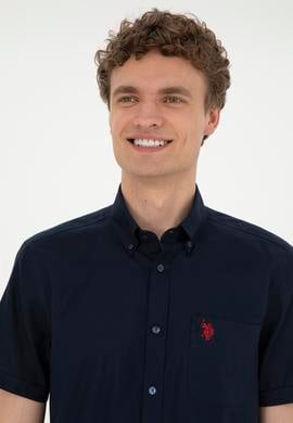 Erkek Lacivert Kısa Kollu Gömlek - 50282612025