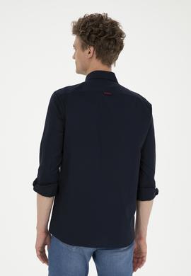 Erkek Lacivert Uzun Kollu Basic Gömlek - 50282614075