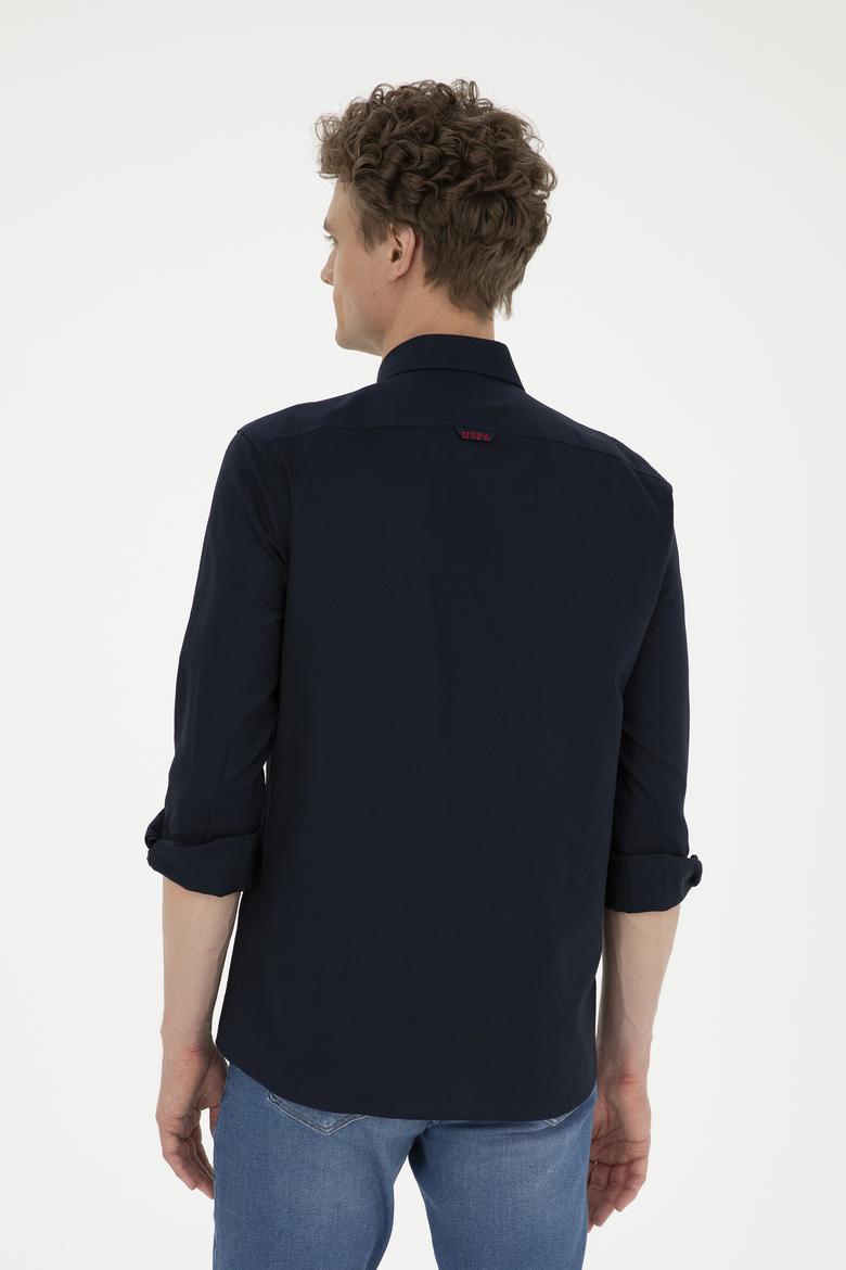 Erkek Lacivert Uzun Kollu Basic Gömlek - 50282614075