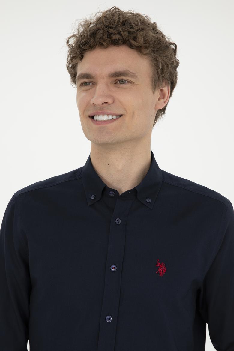 Erkek Lacivert Uzun Kollu Basic Gömlek - 50282614075