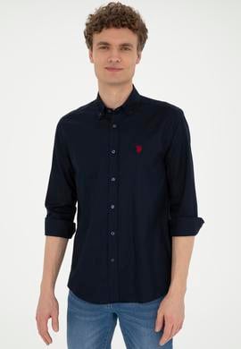 Erkek Lacivert Uzun Kollu Basic Gömlek - 50282614075