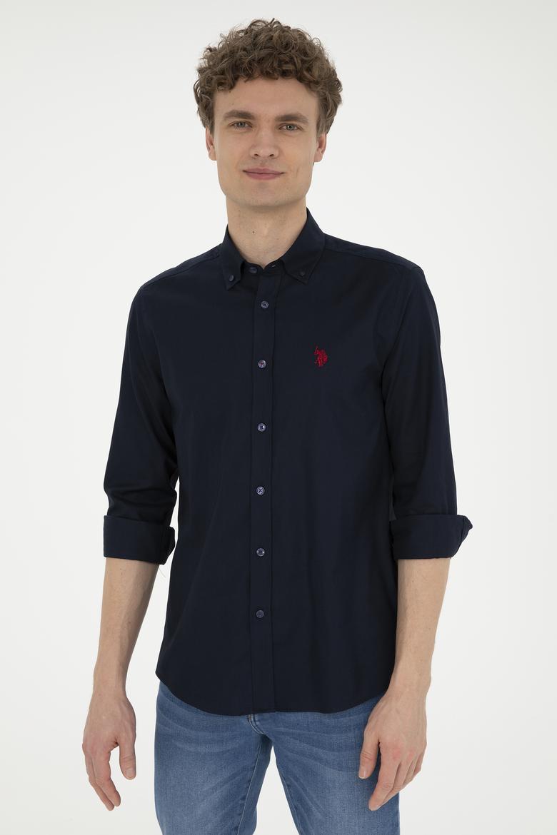 Erkek Lacivert Uzun Kollu Basic Gömlek - 50282614075