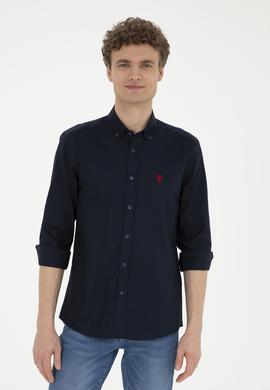 Erkek Lacivert Uzun Kollu Basic Gömlek - 50282614075