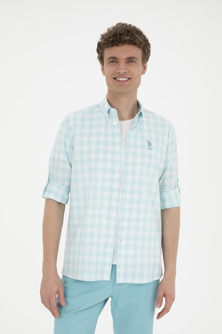 Erkek Mint Uzun Kollu Gömlek