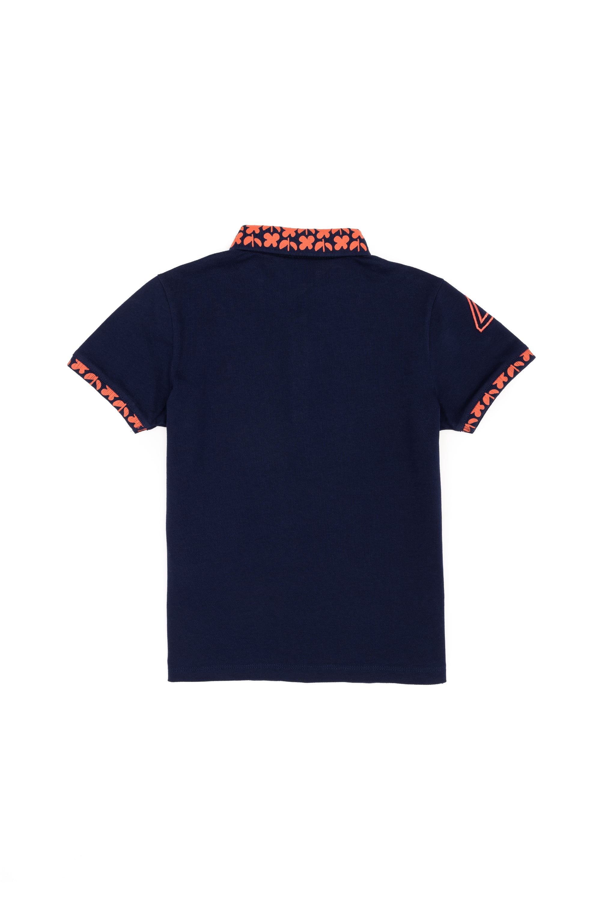 Kız Çocuk Lacivert Polo Yaka Basic Tişört - Image 2