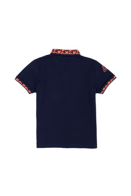 Kız Çocuk Lacivert Polo Yaka Basic Tişört