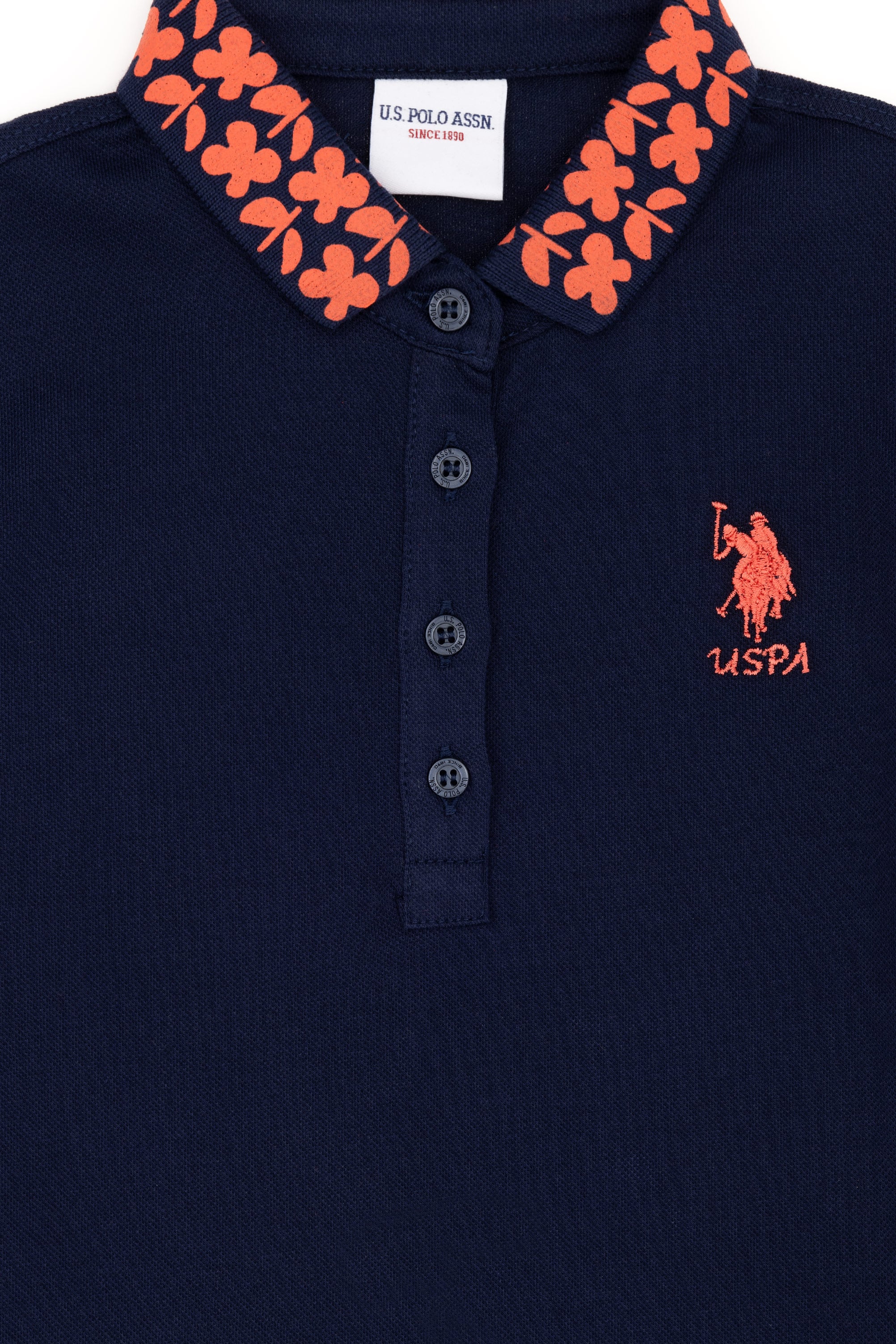 Kız Çocuk Lacivert Polo Yaka Basic Tişört