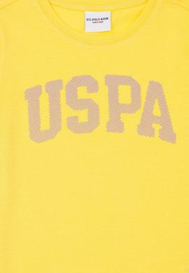 Kız Çocuk Sarı Bisiklet Yaka Basic Tişört - 50283360082