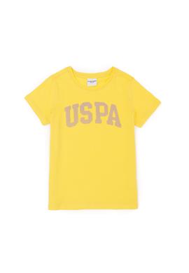 Kız Çocuk Sarı Bisiklet Yaka Basic Tişört - 50283360082