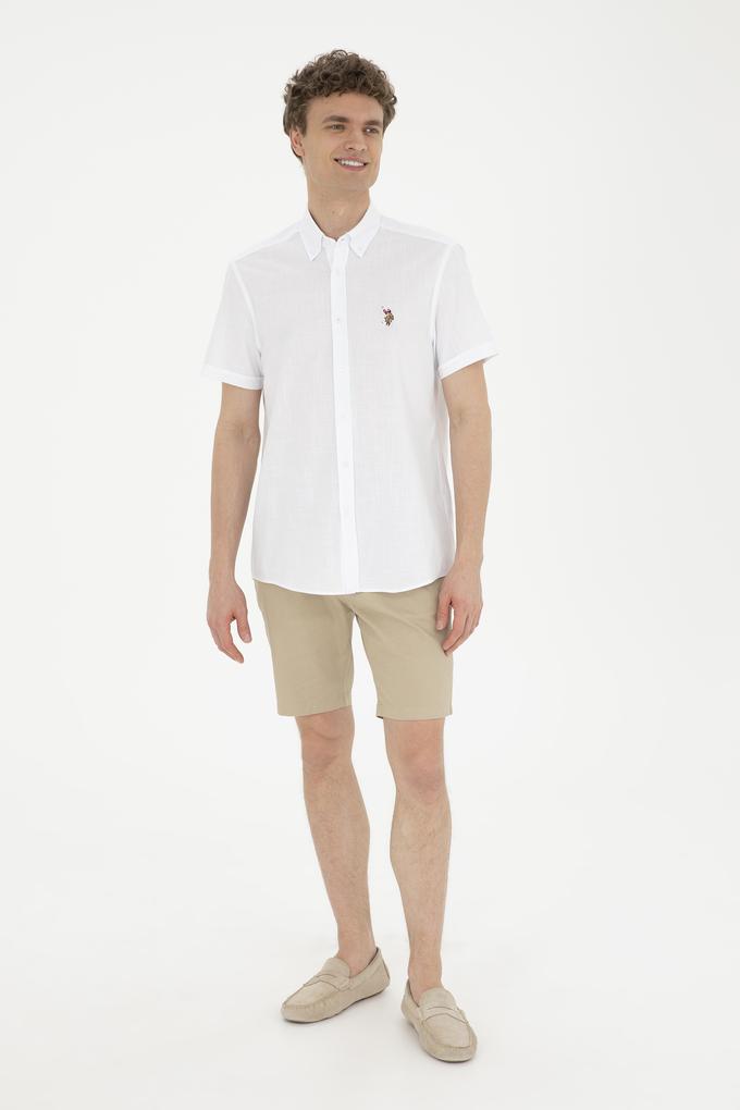 Erkek Açık Haki Dokuma Şort