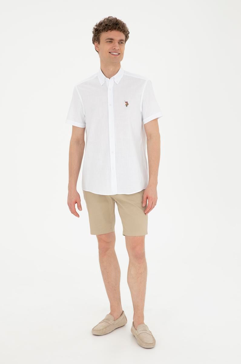 Erkek Açık Haki Dokuma Şort