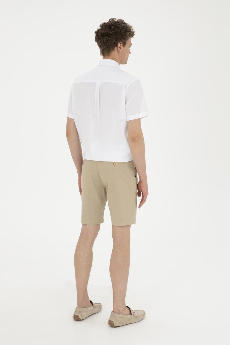 Erkek Açık Haki Dokuma Şort - 50283928174