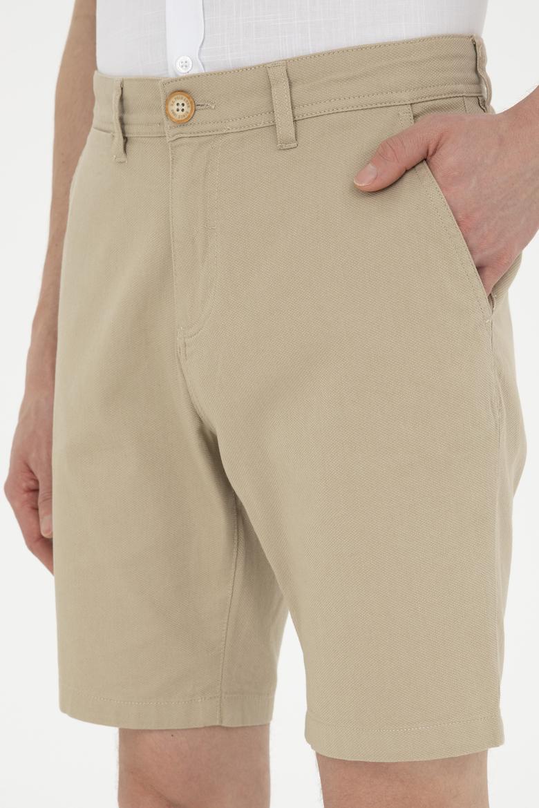 Erkek Açık Haki Dokuma Şort - 50283928174