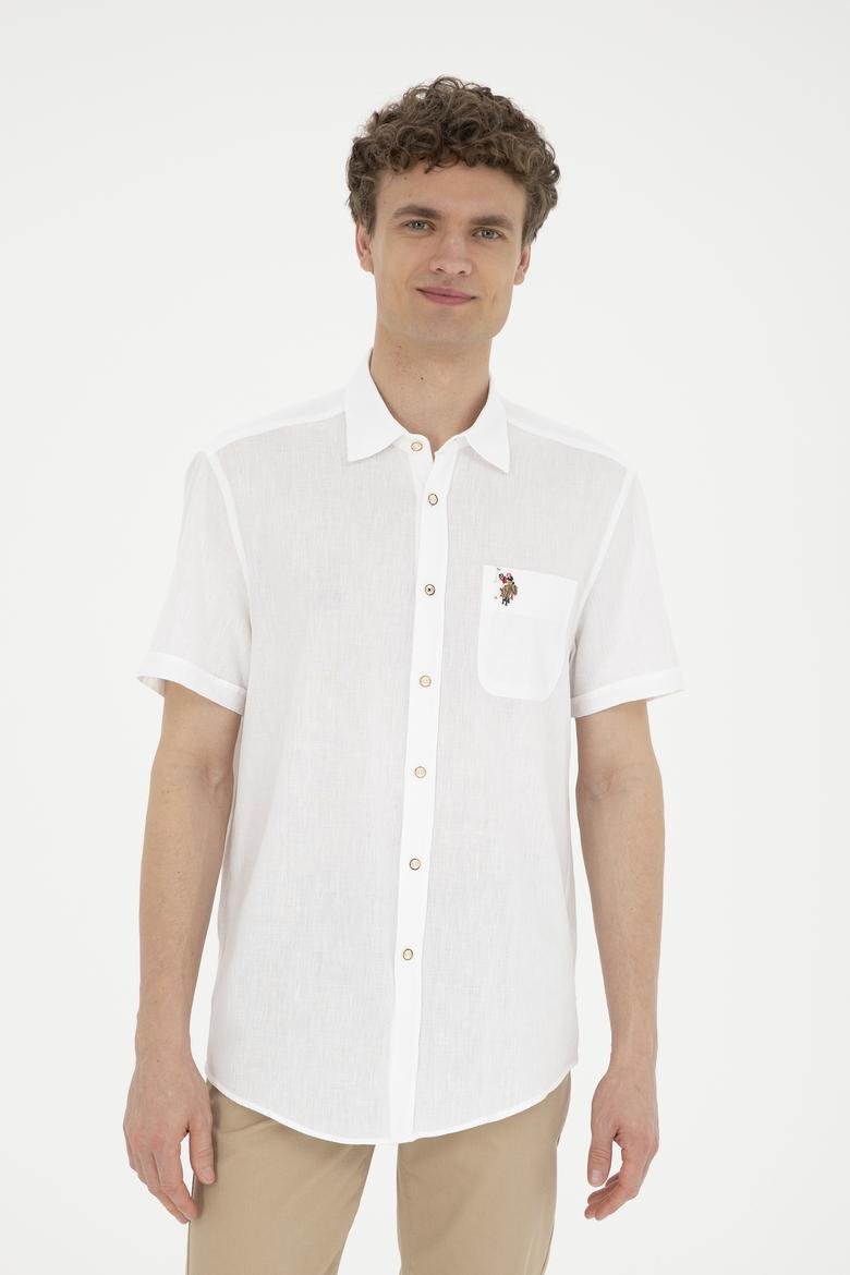 Erkek Beyaz Kısa Kollu Gömlek