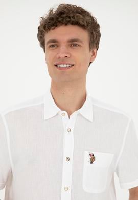 Erkek Beyaz Kısa Kollu Gömlek - 50284296008