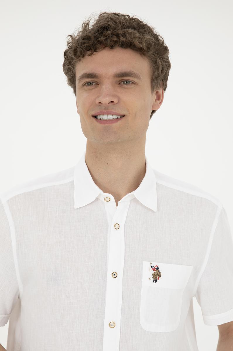 Erkek Beyaz Kısa Kollu Gömlek