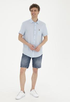 Erkek Açık Mavi Kısa Kollu Gömlek - 50284296010