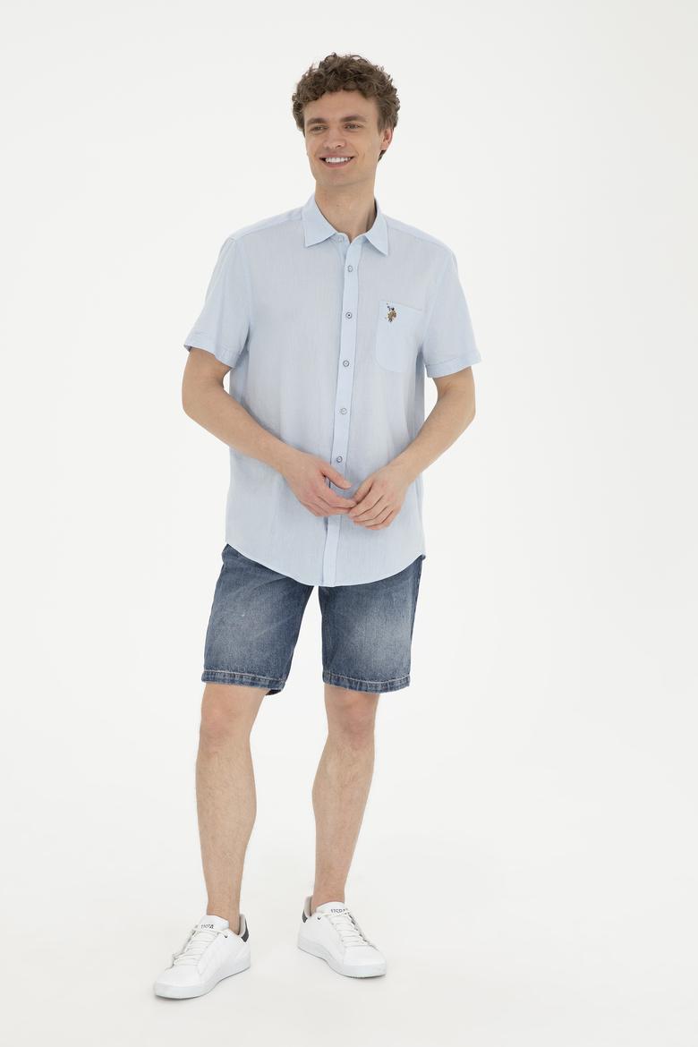 Erkek Açık Mavi Kısa Kollu Gömlek - 50284296010