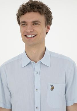 Erkek Açık Mavi Kısa Kollu Gömlek - 50284296010