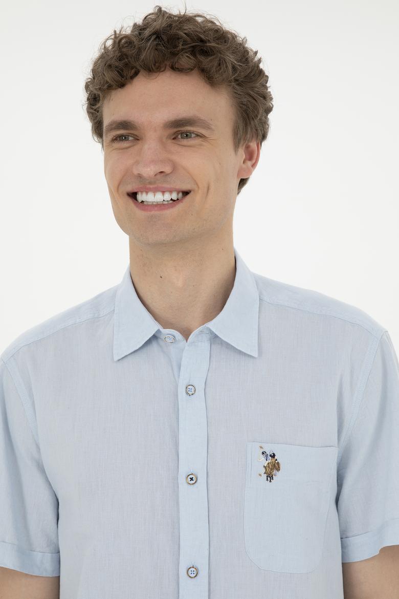 Erkek Açık Mavi Kısa Kollu Gömlek - 50284296010