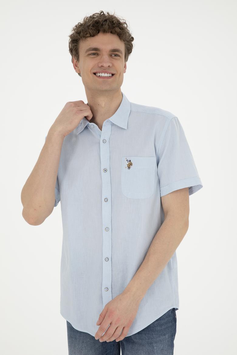 Erkek Açık Mavi Kısa Kollu Gömlek - 50284296010