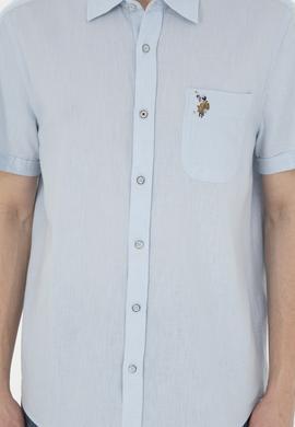 Erkek Açık Mavi Kısa Kollu Gömlek - 50284296010