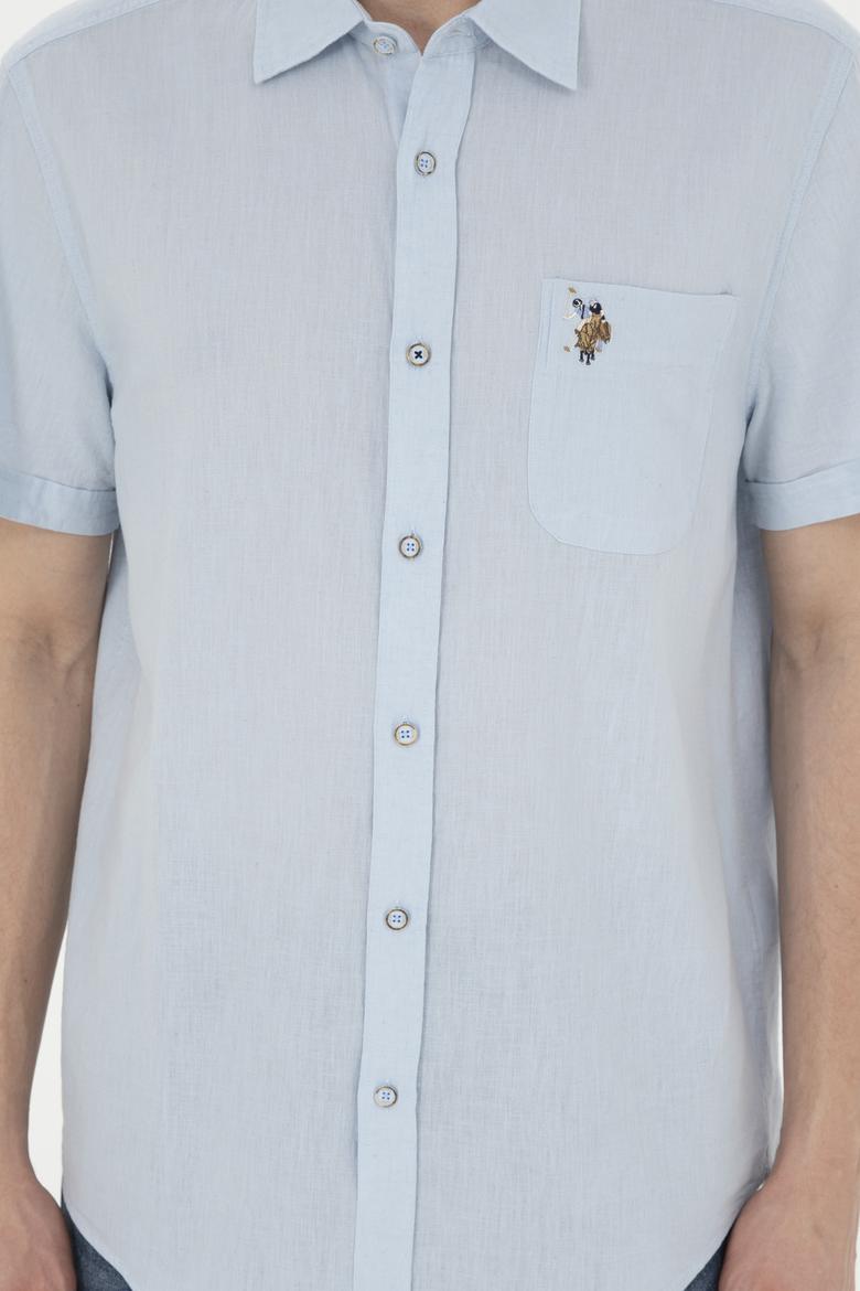 Erkek Açık Mavi Kısa Kollu Gömlek - 50284296010