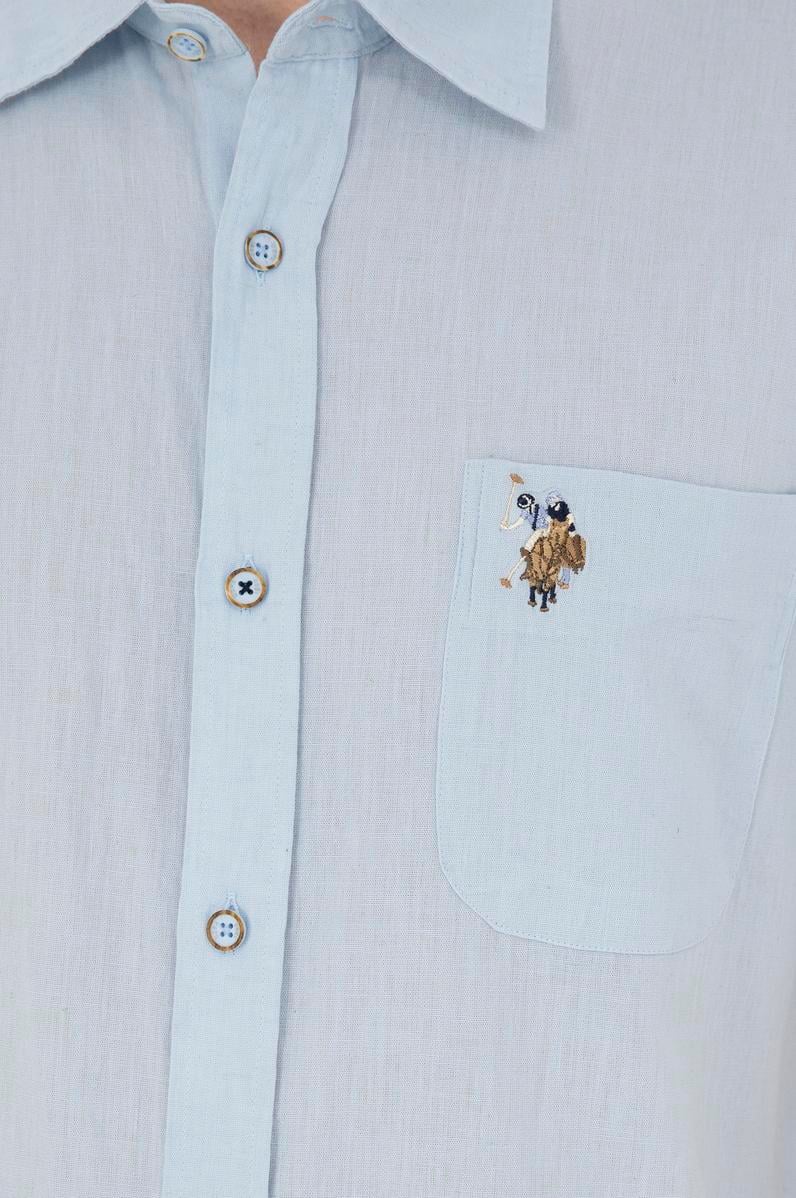 Erkek Açık Mavi Kısa Kollu Gömlek