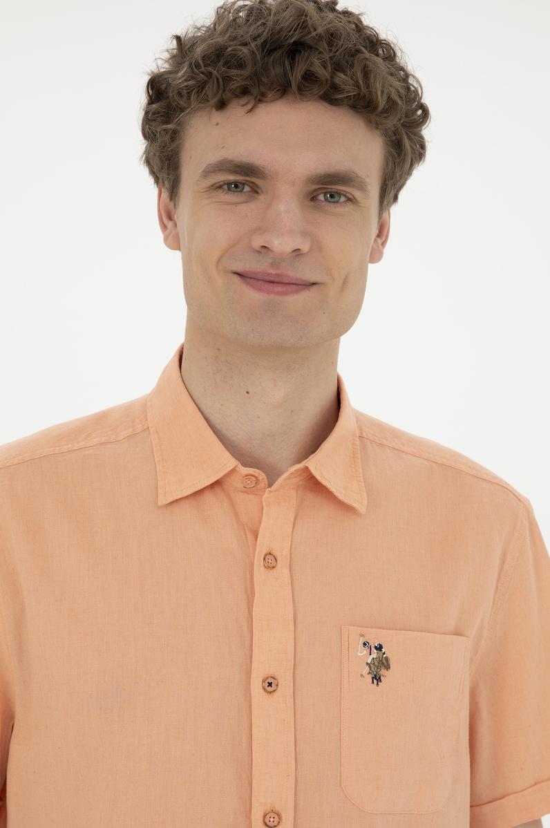 Erkek Somon Kısa Kollu Gömlek