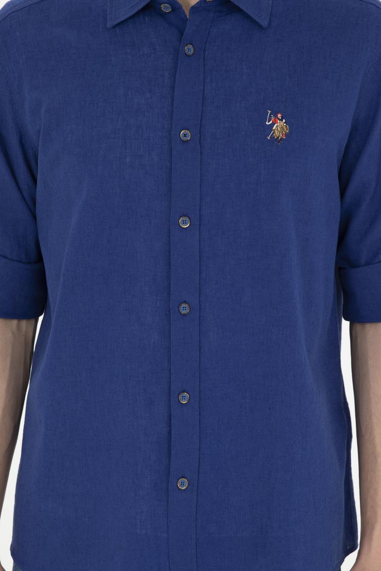 Erkek Mavi Uzun Kollu Basic Gömlek - 50284297123