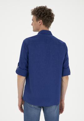 Erkek Mavi Uzun Kollu Basic Gömlek - 50284297123