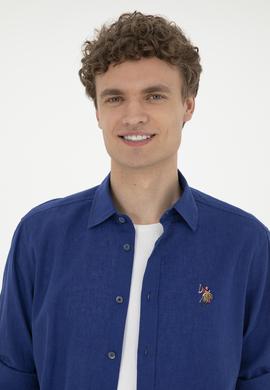 Erkek Mavi Uzun Kollu Basic Gömlek - 50284297123