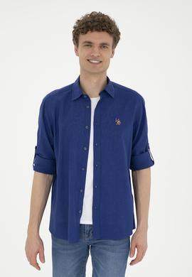 Erkek Mavi Uzun Kollu Basic Gömlek - 50284297123