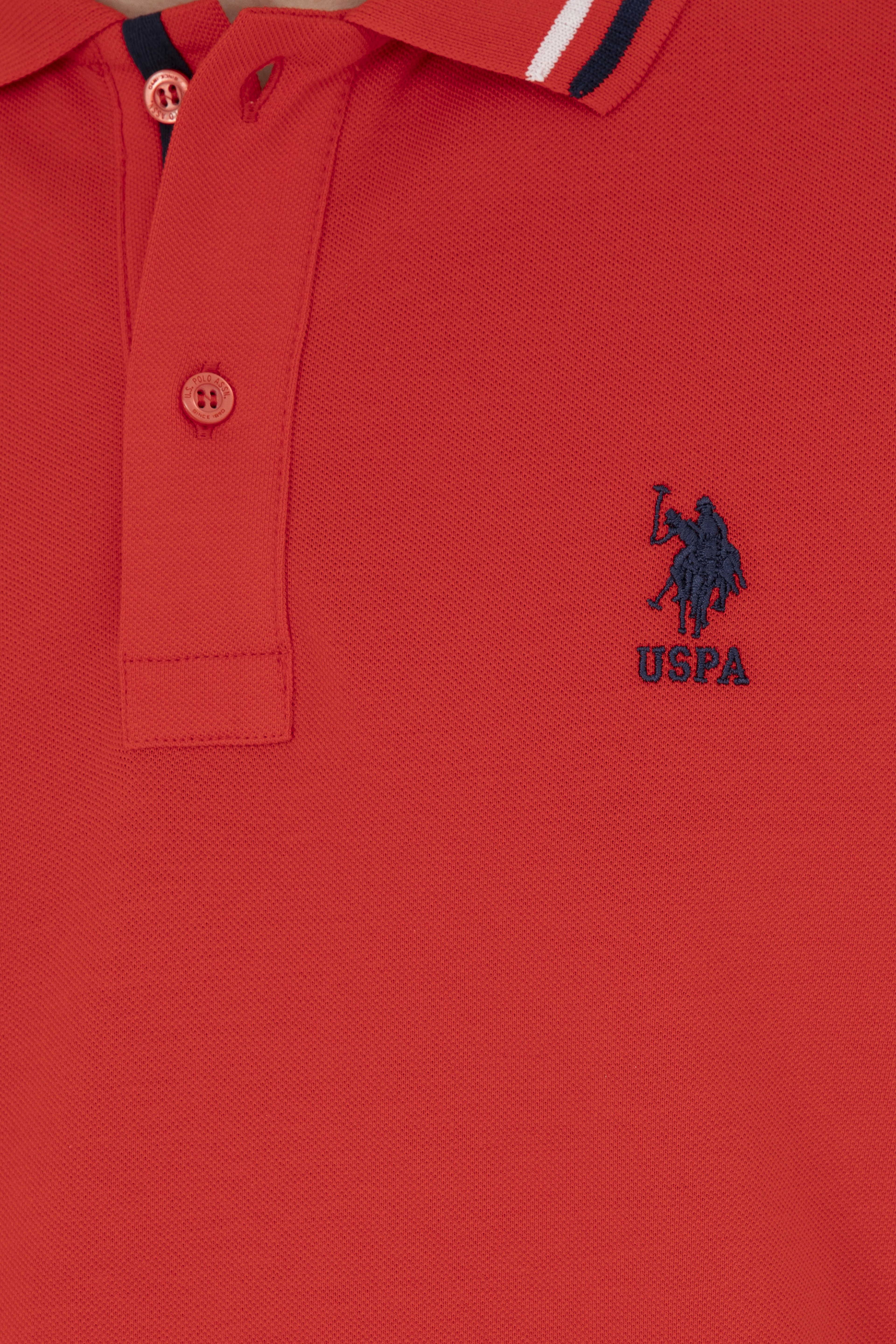 Erkek Regular Fit Polo Yaka Kırmızı Basic Tişört