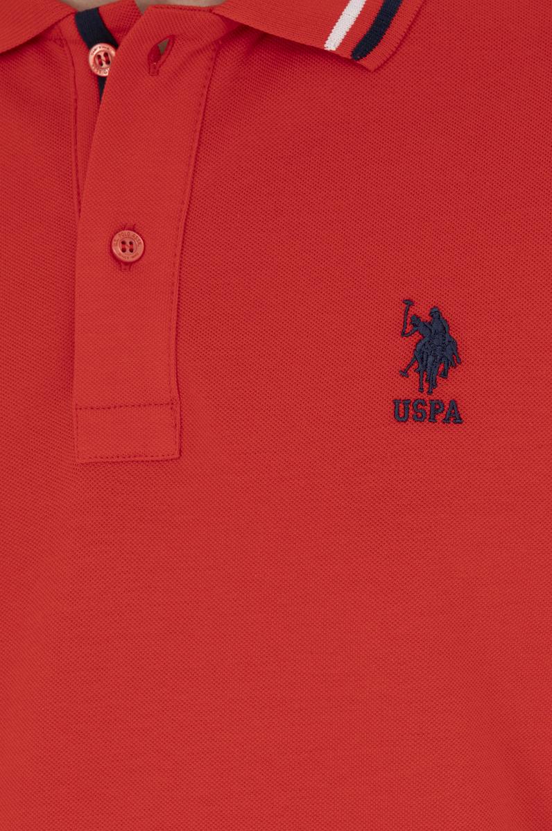 Erkek Regular Fit Polo Yaka Kırmızı Basic Tişört