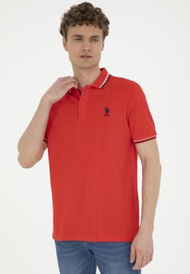 Erkek Regular Fit Polo Yaka Kırmızı Basic Tişört - 50284639019