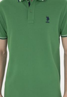 Erkek Regular Fit Polo Yaka Yeşil Basic Tişört - 50284639091