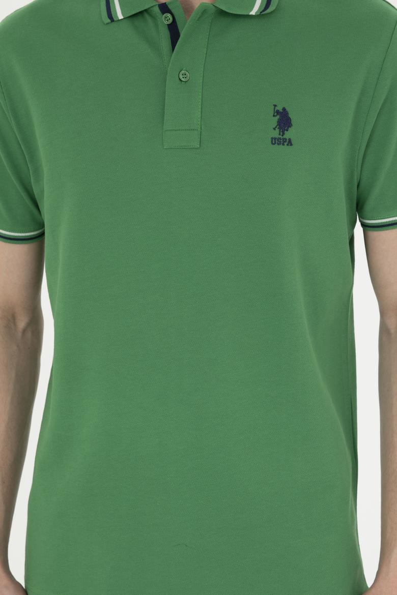 Erkek Regular Fit Polo Yaka Yeşil Basic Tişört - 50284639091