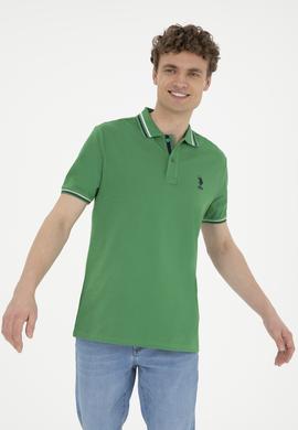Erkek Regular Fit Polo Yaka Yeşil Basic Tişört - 50284639091