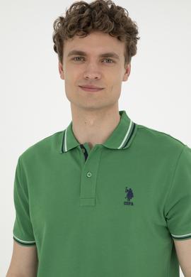 Erkek Regular Fit Polo Yaka Yeşil Basic Tişört - 50284639091